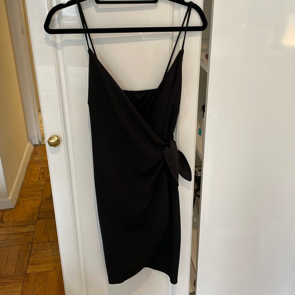 Black Wrap Cocktail Dress, Size Small